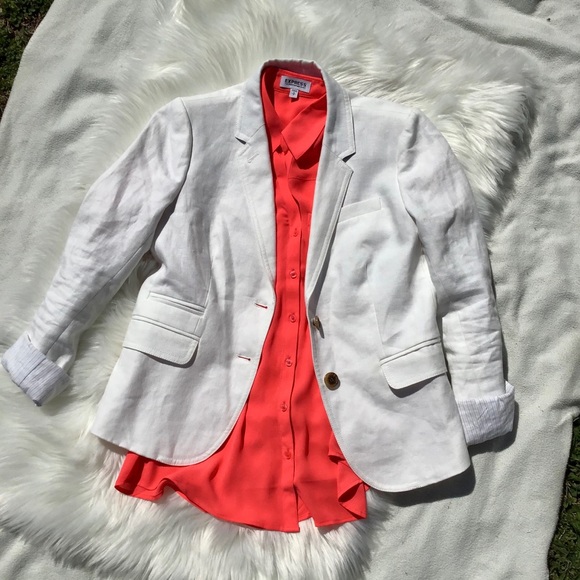 J. Crew Jackets & Blazers - J. Crew White Linen Schoolboy Blazer